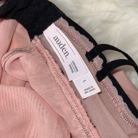 Auden Large Rose Push Up Babydoll Lingerie Coquette Pink Black Lace Underwire - Picture 9 of 14